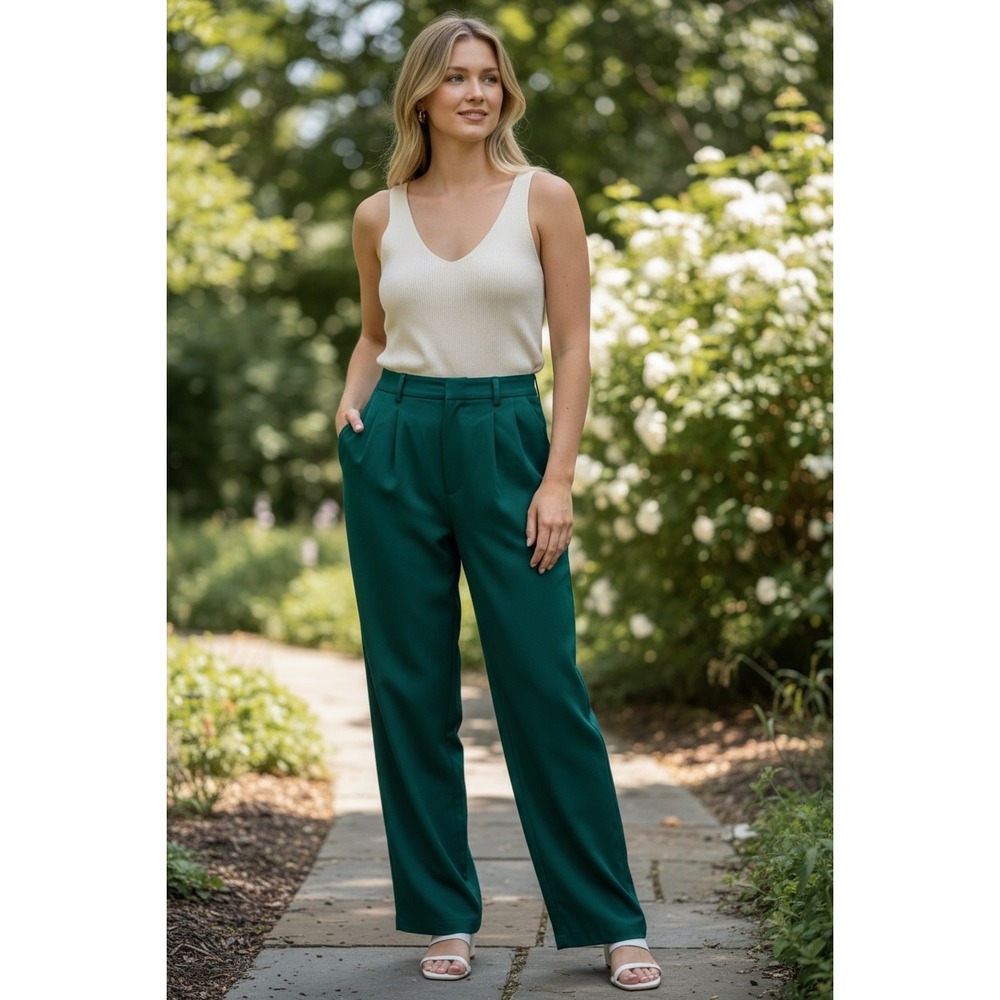 Loft Ann Taylor green darted trousers size 6 small brand new